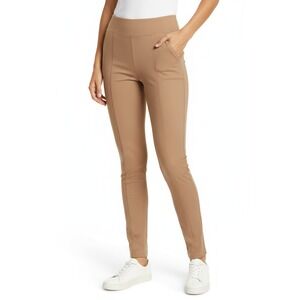 Betabrand Pants Womens Small Petite Tan Skinny Power Down Dress Yoga Comfort